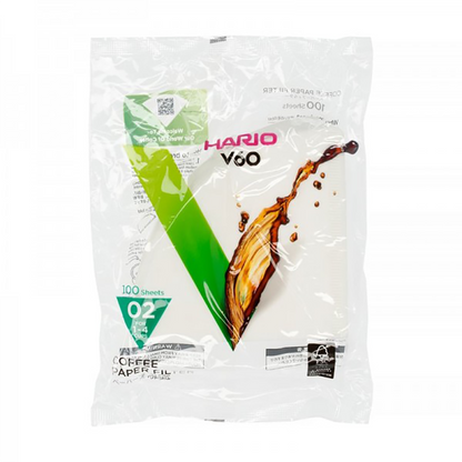FILTRO PAPEL | Hario V60 Filtro Papel 02 | Blanqueado (100uds) Bolsa