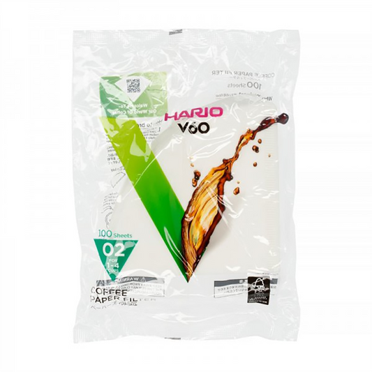 FILTRO PAPEL | Hario V60 Filtro Papel 02 | Blanqueado (100uds) Bolsa